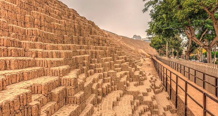Side view of the Huaca Pucllana